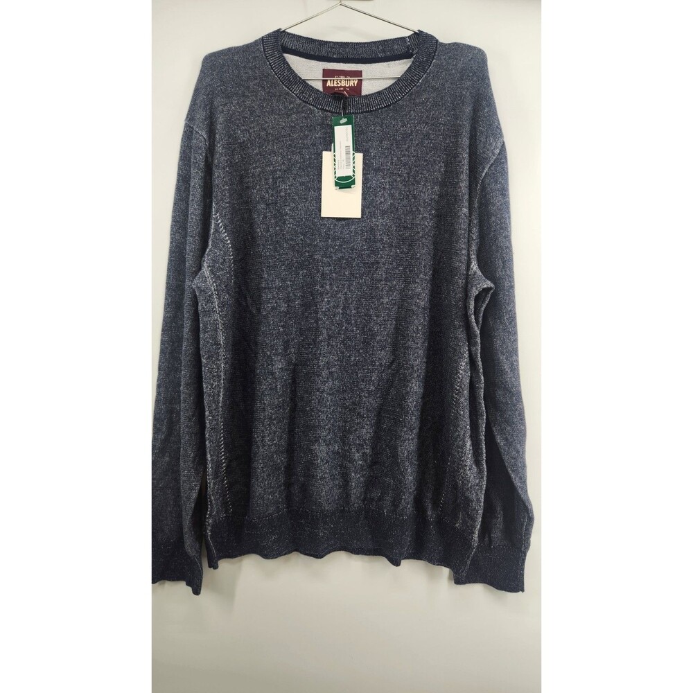 Alesbury Men's‎ Navy-Blue XL Plaited Crewneck Sweater NWT